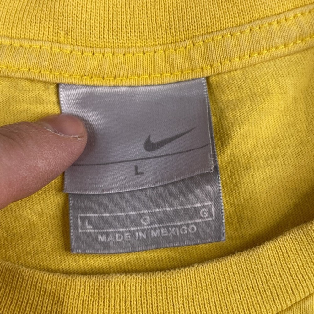 VINTAGE Nike Shirt Mens Large Yellow Just Do It Logo Brushstroke Y2K Grey Tag‎ - Picture 7 of 13